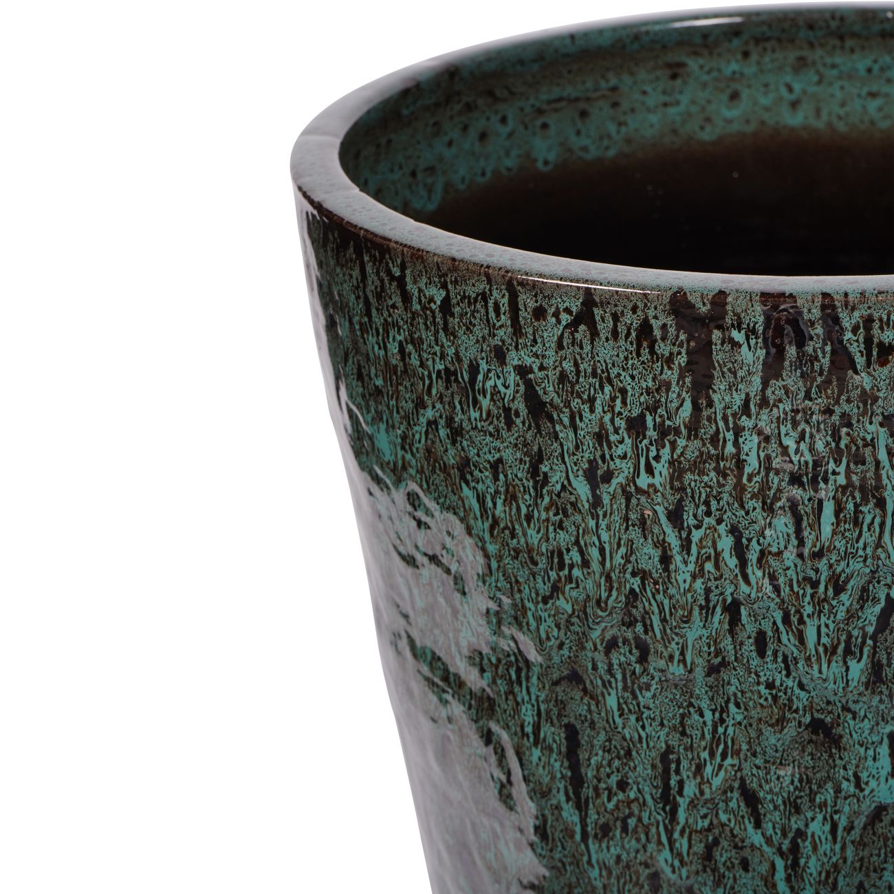 Mederno Reactive Glaze Ceramic Tall Green Planter 90cm Large